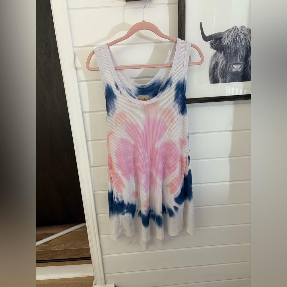 Tie-Dye Dress/ Coverup - Pink and Blue
